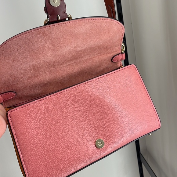 Coach Hand Bag Coach C8161 Kleo Top Handle In Colorblock Pebble Leather Fd Blush - Picture 10 of 16